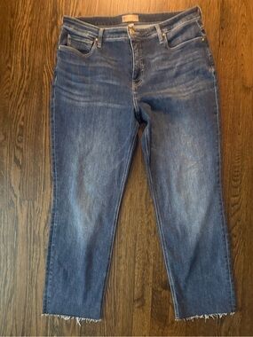 EUC Kut from the Kloth Rachel Fab Ab Mom Jean Indigo Cropped Straight - 16